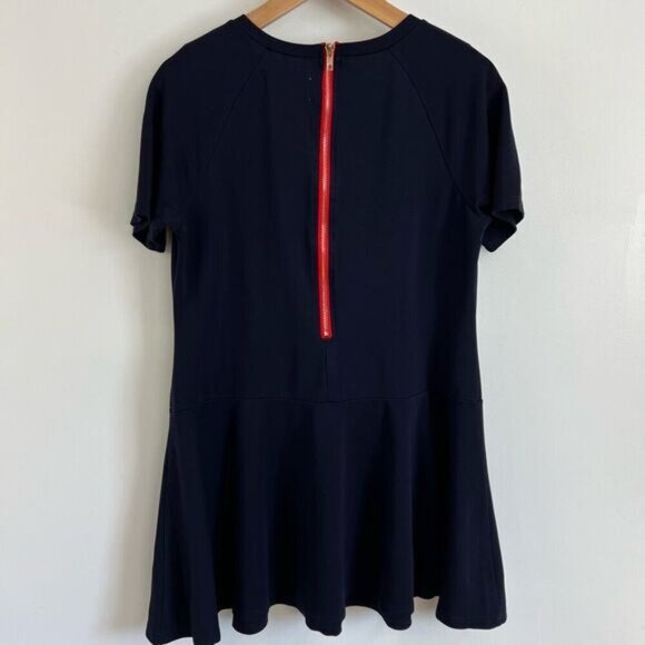 Vintage Onze Montreal Women’s Medium Navy Blue Short Sleeve Mini Dress Zipper - Picture 10 of 13